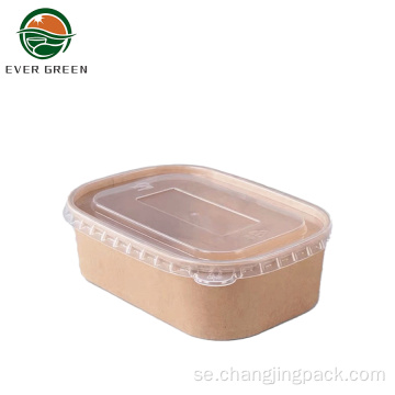 Engångsbrunt pappersbento skålförpackning för mat